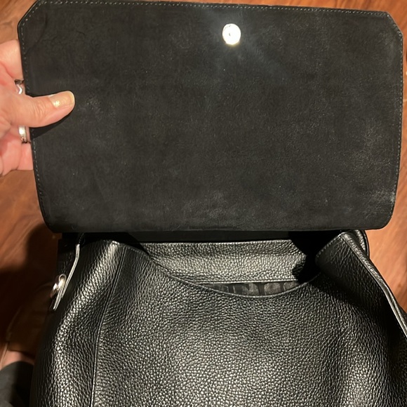 FURLA PATTY BLACK PEBBLED LEATHER HOBO BAG - Picture 13 of 16